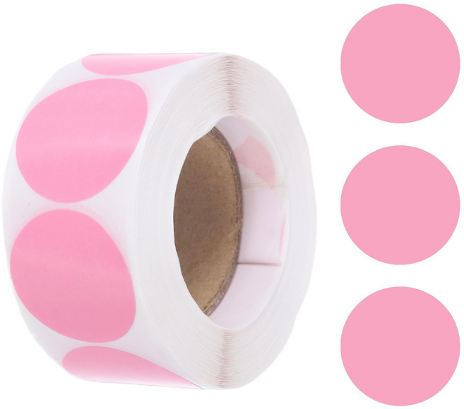 11종 원형 스티커, 02. 핑크 25mm (S506), 1개