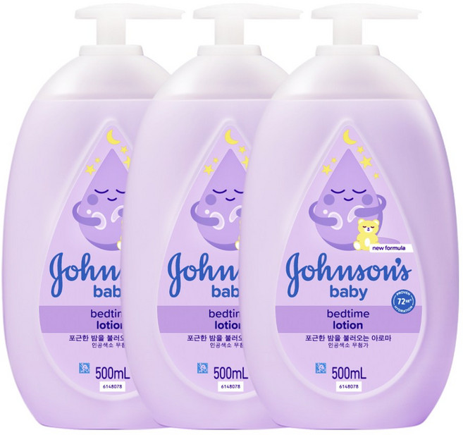 존슨즈베이비 베드타임 베이비 로션, 500ml, 3개