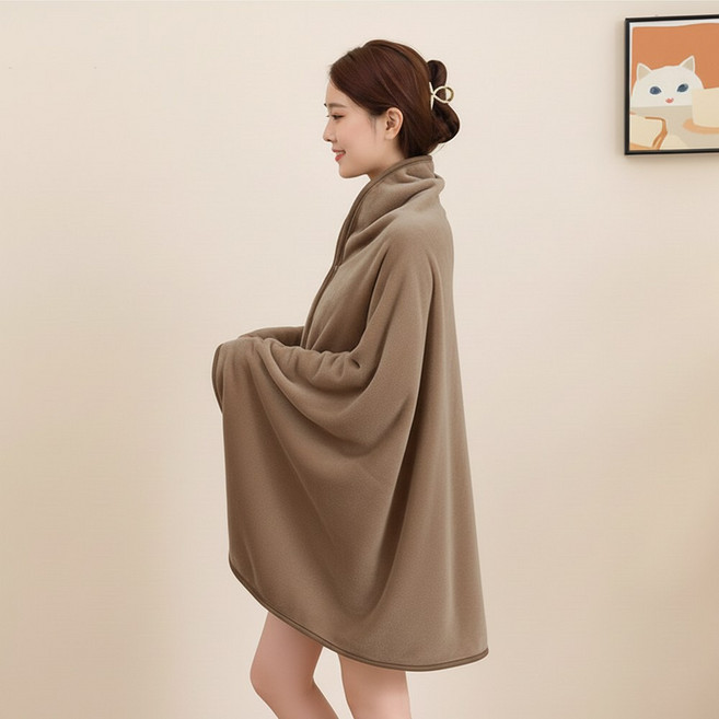 다나몰 극세사 무릎 담요 망토 똑딱이 사무실 캠핑