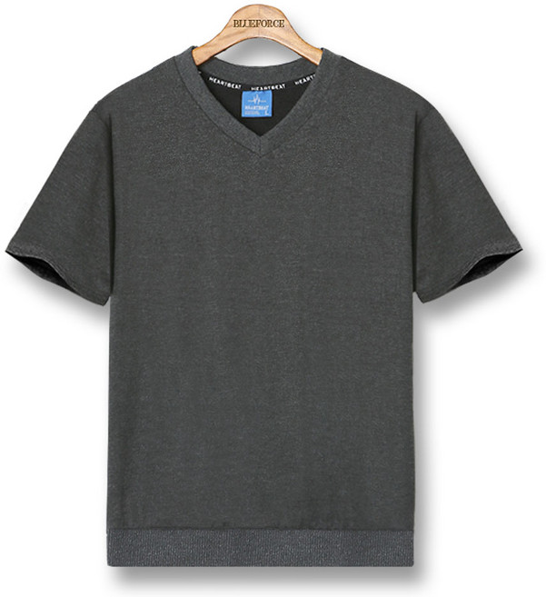블루포스 데즐론 브이넥 반팔 맨투맨 베이직핏 남자 티셔츠 남성 빅사이즈 반팔티 단체티 여름 커플티 츄리닝