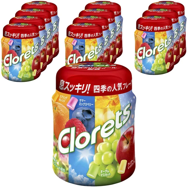 클로레츠 XP 시즌 어쏘트 보틀 R 스프링 오렌지 + 썸머 믹스베리 어텀 머스캣 윈터 레드애플, 12개, 140g - 쿠팡