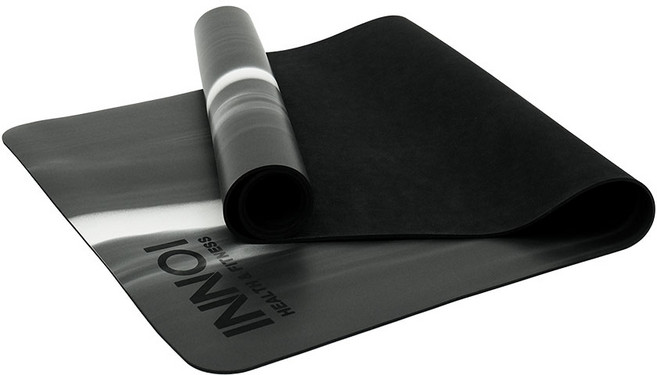 이노이 요가매트 천연고무 PU 논슬립 헬스 운동 스트레칭 안밀리는 필라테스 홈트매트 5mm, 1개, 오닉스블랙