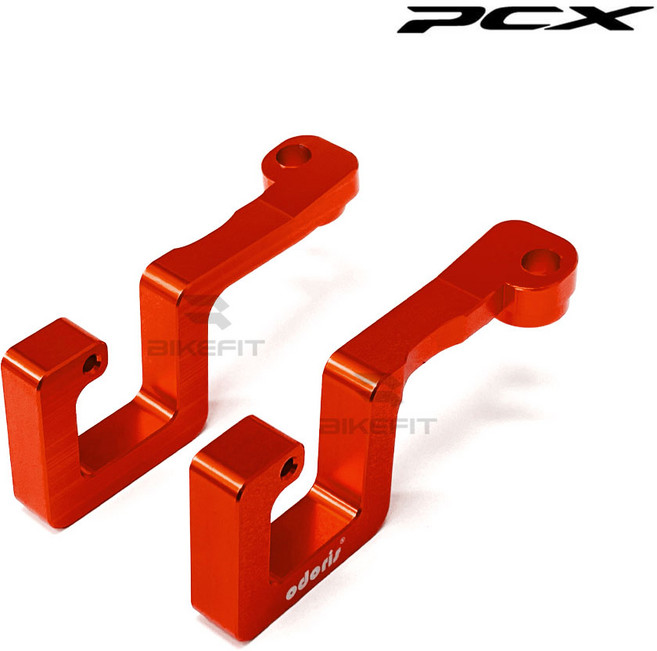 25년- PCX 헬멧걸이 비닐걸이 봉지걸이 핸들커버 다용도 걸이 좌우세트 신형 튜닝, 1개, 레드(좌/우)