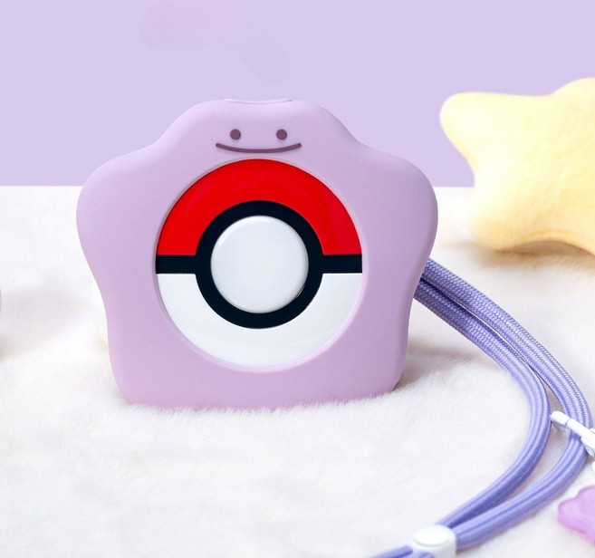 메타몽 포켓몬고 포고플플 플러스 실리콘 케이스 스트랩 키링 포함, 연블루