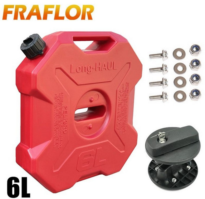 6l 10l 20l 30l 연료 탱크에 대 한 및 잠금 패스너 jerrycan 마운트 휘발유 수 있습니다 예비 오일 탱크에 대 한 제리 캔 홀더 6L 탱크 용 6L 탱크 용, 6L 레드 + 잠금 장치 × 1개
