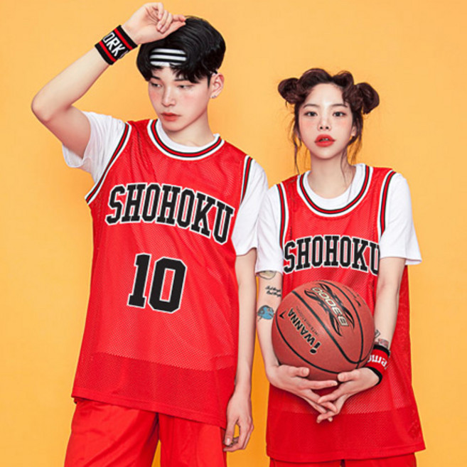 반티 매니아 농구 나시 빨강 반티 쇼호쿠 체육대회