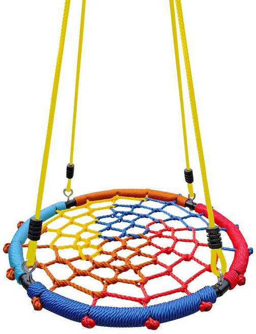 원형 스윙그네 놀이 흔들 야외 스윙체어 무지개 대형 공원 마당, 컬러풀 60cm