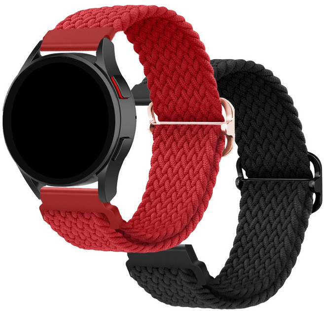 더조은셀러 2개 갤럭시워치7 버클 브레이드 솔로 루프 스트랩 시계줄 밴드, 16_레드