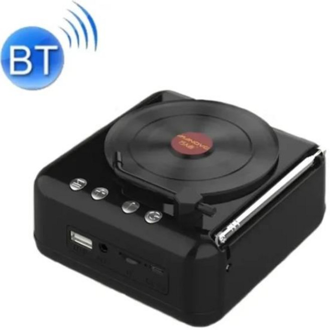 휴대용 미니 레트로 블루투스 5.0 스피커 음악 플레이어 스테레오 사운드 장식 여행용 2023, 1.Black+스피커, 01 Black