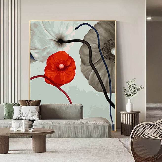 고급스러운 플로럴 DIY 유화그리기세트 럭셔리 빈티지 장식 그림그리기, 1세트, C청록색40x50cm