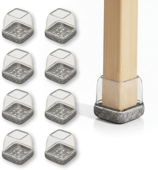 헤인느 층간 소음 미끄럼 방지 식탁 의자 발커버 세트, 8개, 그레이