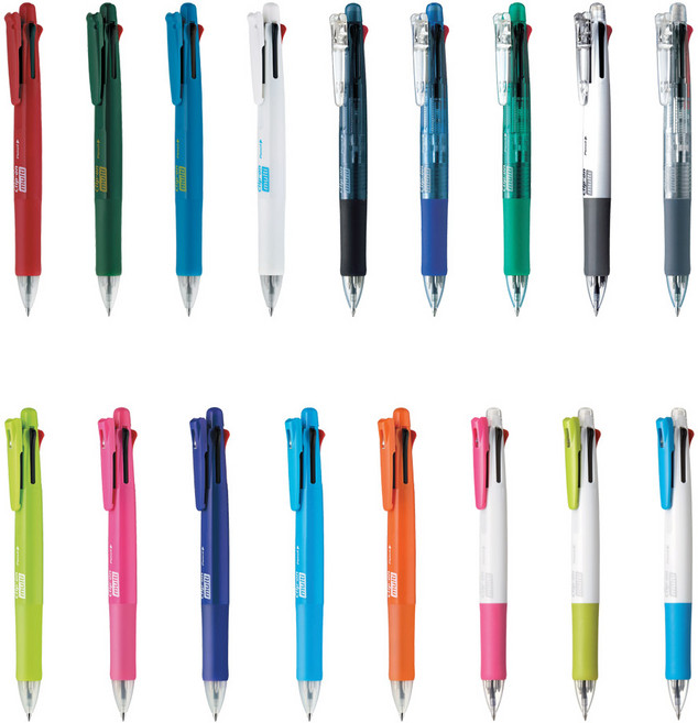 제브라 클립온멀티 4+S B4SA1/멀티펜 4색볼펜+샤프, B4SA1K-LG/라이트그린