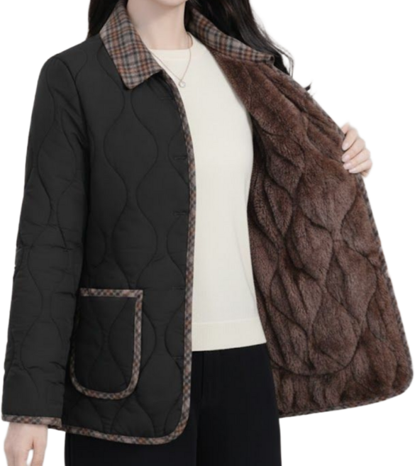 루모프 여성 겨울 자켓 퀼팅 퍼 숏 누빔 패딩 점퍼