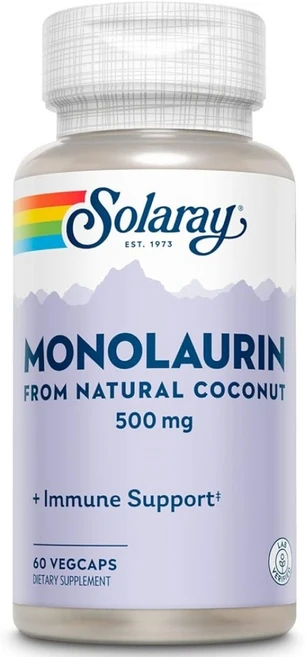 Solaray 모놀로린 500mg 베지테리안 캡슐, 60정, 1개 - 쿠팡