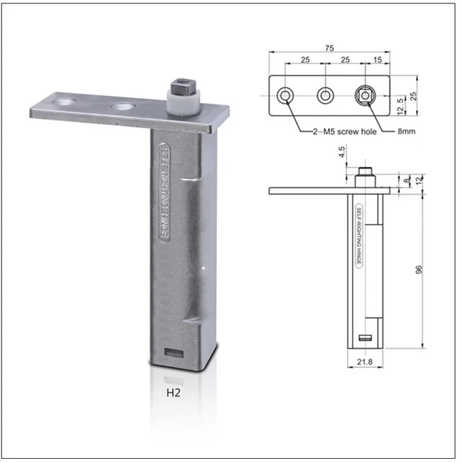 냉장고 도어 액세서리 리바운드 자동 도어 클로저 힌지 포지셔닝 냉동고 도어 샤프트 스테인레스 스틸 힌지, 02 H2