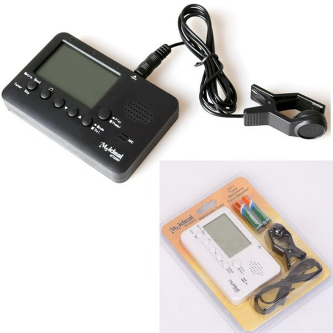 색소폰 클라리넷 트럼펫전용 Key 조절가능 Bb Eb 메트로 튜너 MT520W, 블랙, 1개