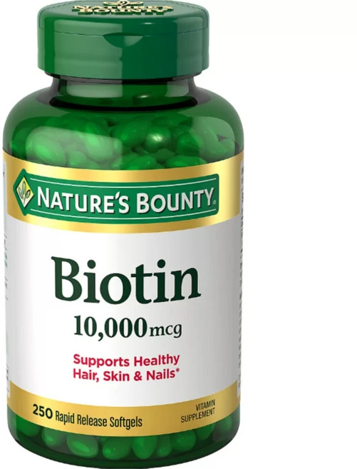 네이쳐스바운티 비오틴 10000mcg 래피드 릴리즈 소프트젤, 1개, 250정 - 쿠팡