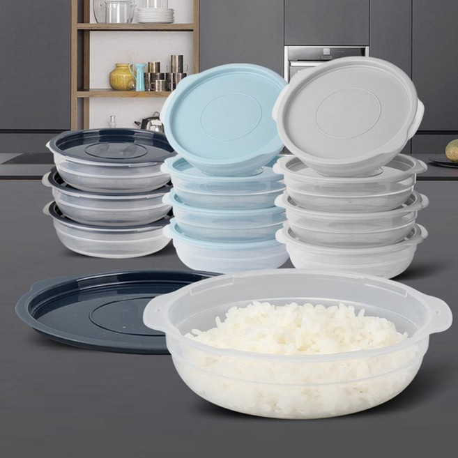 비스프리 플라스틱 냉장고정리용기 4p 밀폐용기 냉장고수납 냉동밥용기, 쿡앤밥450ml 연그레이 4p