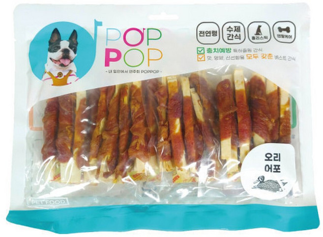 NEW POPPOP 뉴 팝팝 덴탈케어 애견간식 400g 오리어포, 1개