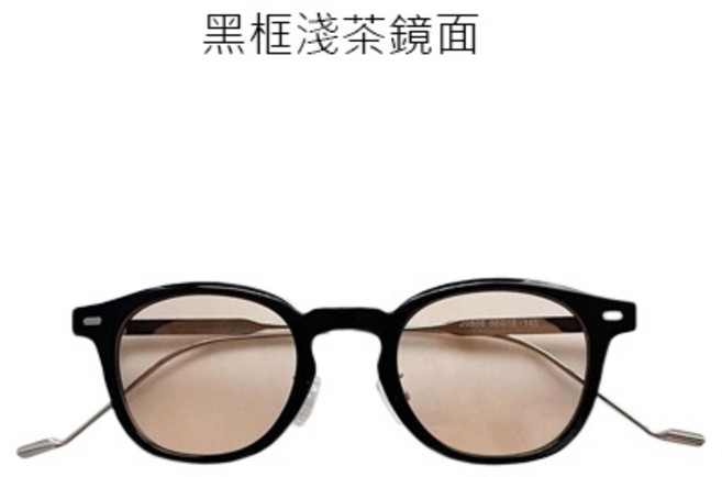 OT SHOP 橢圓框平光眼鏡 時尚黑框淺茶鏡面設計
