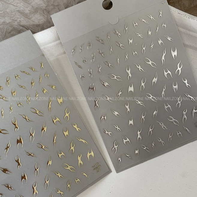 Y2K 슬라이더 메탈 네일스티커 TA-146, 실버, 1개