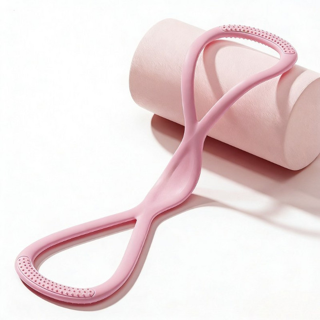 요가 밴드 요가 스트레칭 밴드 고탄력 전신운동 홈트레이닝용, 1개, 분홍색