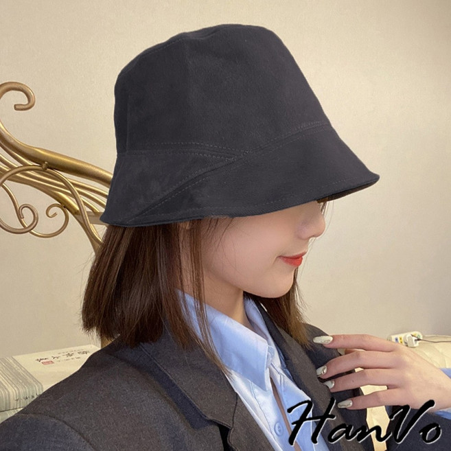 HanVo 韓版休閒時尚漁夫帽 百搭遮臉質感 女帽 C01-8110