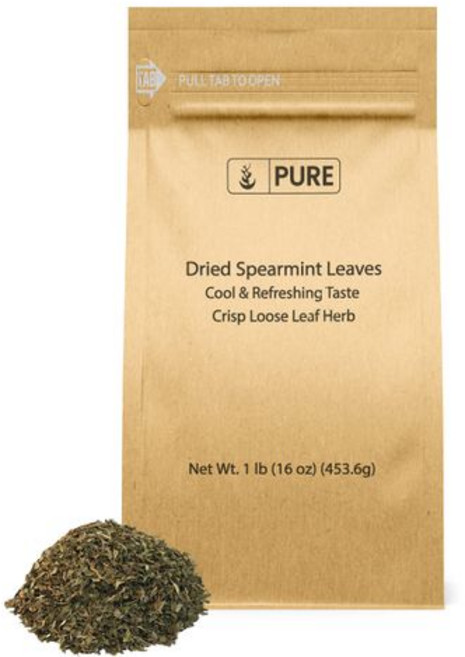 건조 스피어민트 잎 (453g) 신선한 풍미 소화 보조제 Dried Spearmint Leaves Fresh Flavor Loose Leaf Tea Additive Cool, 1개, 453g