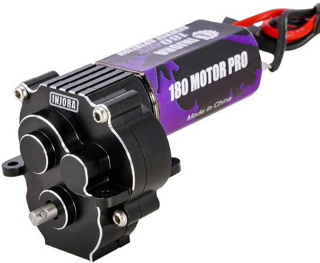 18 TRX4M 업그레이드 부품 블랙 위한 스톡 스틸 기어가 장착된 INGORA 180 프로 48T 모터 변속기 기어박스 DDR ss6G ss4I, Black