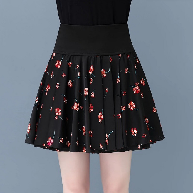 노브랜드 라인댄스복 스커트 의상 댄스치마 플리츠 하의 하이웨이스트 하프 스커트