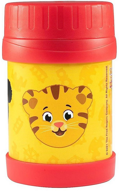 Daniel Tiger's Neighborhood 스테인리스 스틸 368.5g13온스 아동용 음식 용기 노란색 진공 이중벽 단열 누출 방지 병 - 액체와 음식을 몇 시간 동, 레드