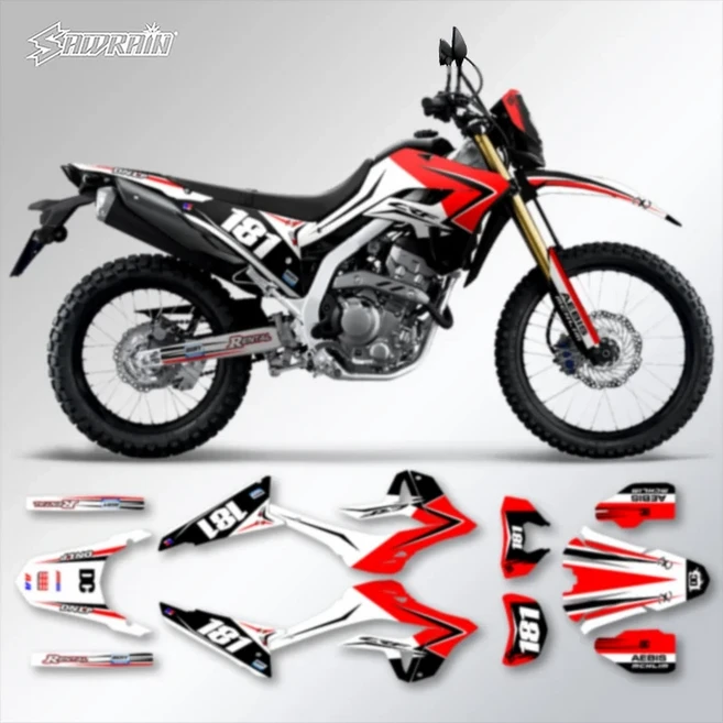 Sawrain Honda CRF300L 2021 맞춤형 팀 오토바이 그래픽 배경 데칼 스티커 키트, 02 Style B