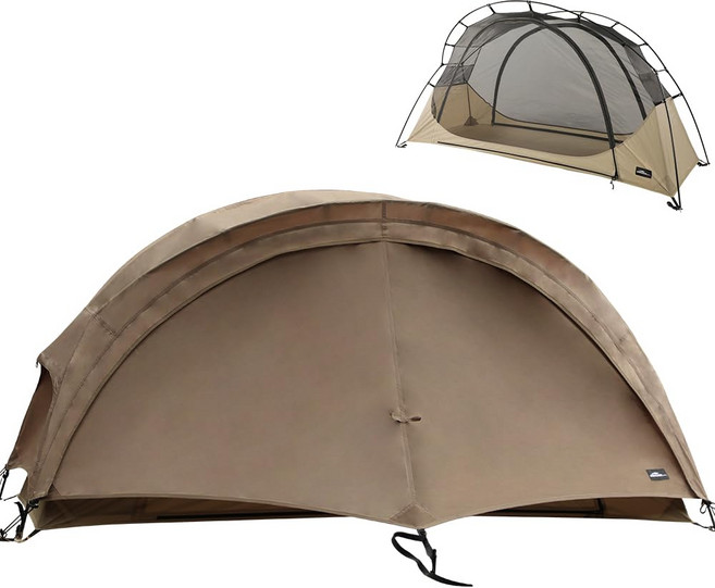 Soomloom 코트 텐트 Nebula 캠핑 텐트 외텐트와 독립형 인너 텐트 방수 통기성 방충 방수 경량 컴팩트 아웃도어 캠핑 침대 텐트 쉘터 및 차양, Khaki, 1개