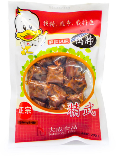 천미방 중국식품 대성 마라맛 삶은 오리 목 180g 중국 식품 간식, 1개