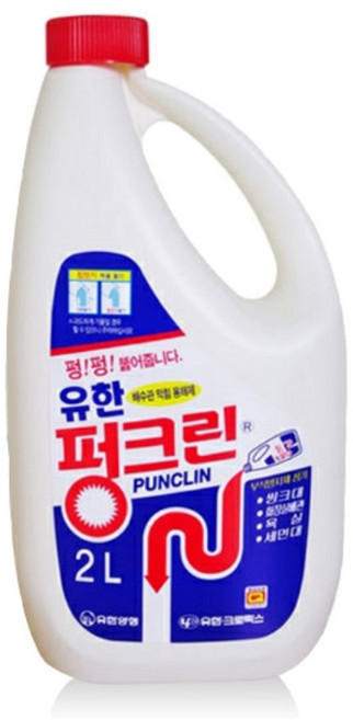 유한 펑크린 막힌 배수관 씽크대 이물질 뚫는 세제 부식방지제첨가, 1개, 2L
