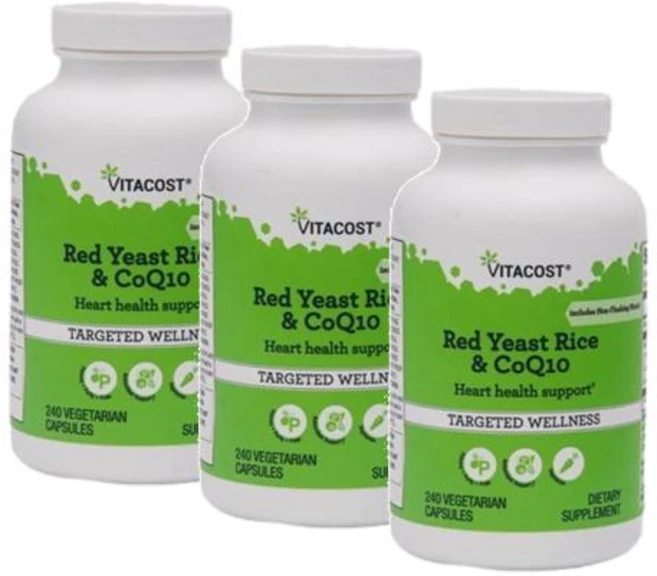 비타코스트 홍국쌀 코큐텐 캡슐 Vitacost Red Yeast Rice CoQ10, 3개, 240정 - 쿠팡