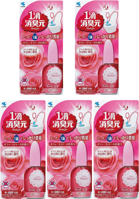 고바야시 쇼슈겐 화장실 변기 악취제거 방향제 에티켓 한방울의 기적 20ml 악취제거변기방향제, 5개