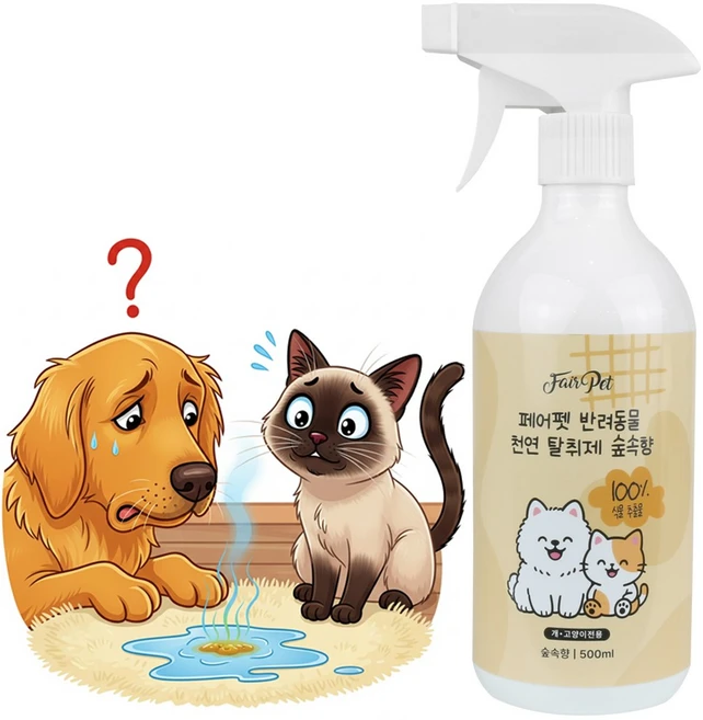 페어펫 반려동물 100%식물추출물 천연탈취제 숲속향, 1개, 500ml - 쿠팡