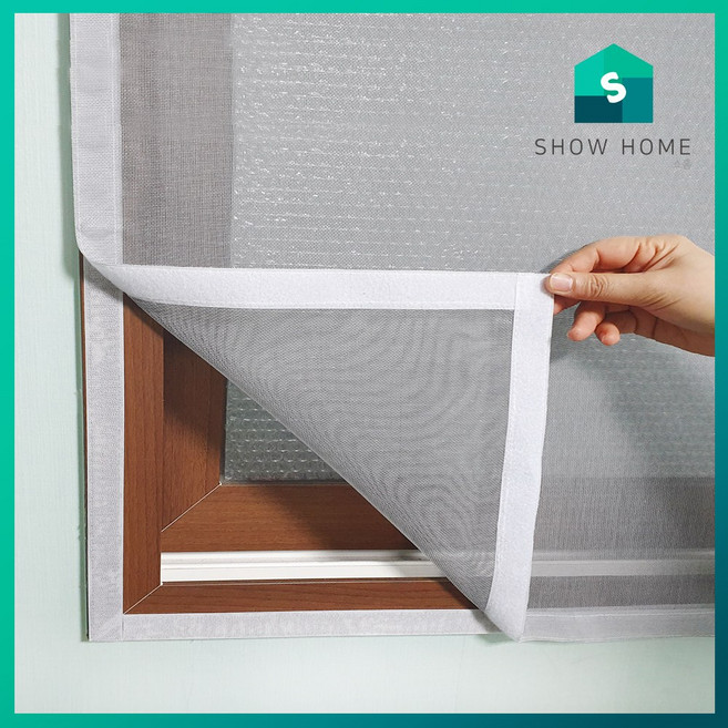 쇼홈 맞춤 방충망 창문 베란다 벨크로 모기장 셀프 시공 일반촘촘망, 회색, 60cm x 100cm, 1개