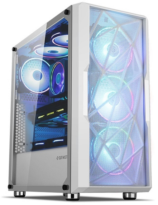 PC케이스 [ABKO] 322S 인테이커 강화유리 스펙트럼 Dualight 화이트 (미들타워)