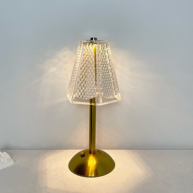 水晶復古檯燈 臥室床頭燈 氣氛燈, 六角