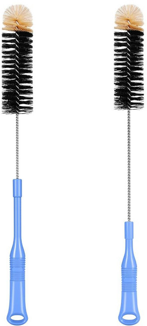 모솔란 병 청소 브러시 17인치 엑스트라 롱 핸들 물병 좁은 목 세척용 구부릴 수 있는 와인 디캔터 콤부차 파이프 맥주 양조 용품 2팩