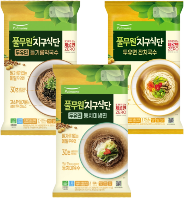 풀무원 지구식단 두유면 물냉면 + 막국수 + 잔치국수, 1개