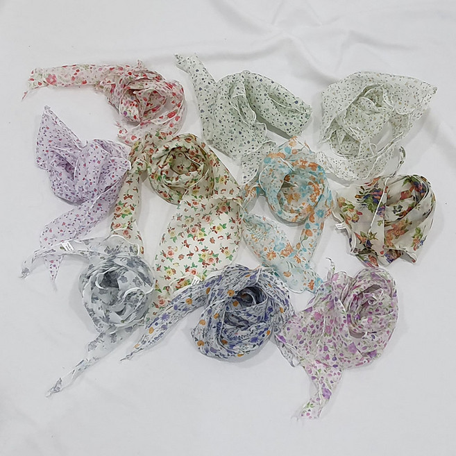 텐셀 쿨 여름 스카프 무지 자연섬유 쁘띠 목 미니