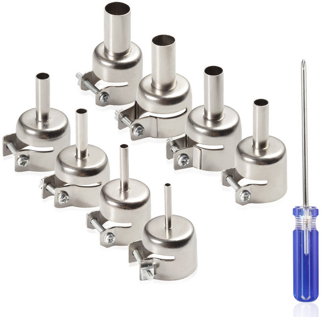 SPEEDWOX 8pcs 열풍기 노즐 세트 850시리즈 호환 3-12mm 핫에어 건 수리용 액세서리 드라이버 포함, 8개