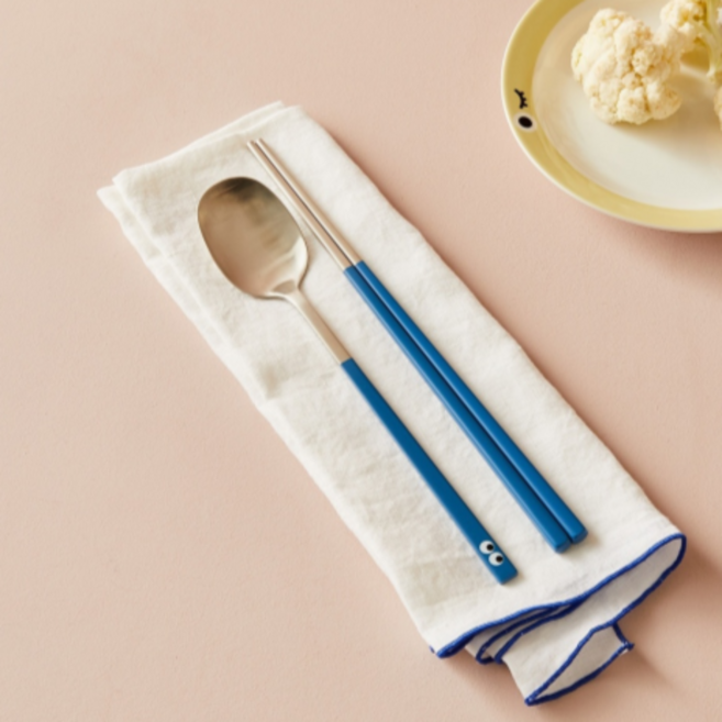 모던하우스 콩알이 수저 세트, 네이비, 숟가락 + 젓가락, 1세트