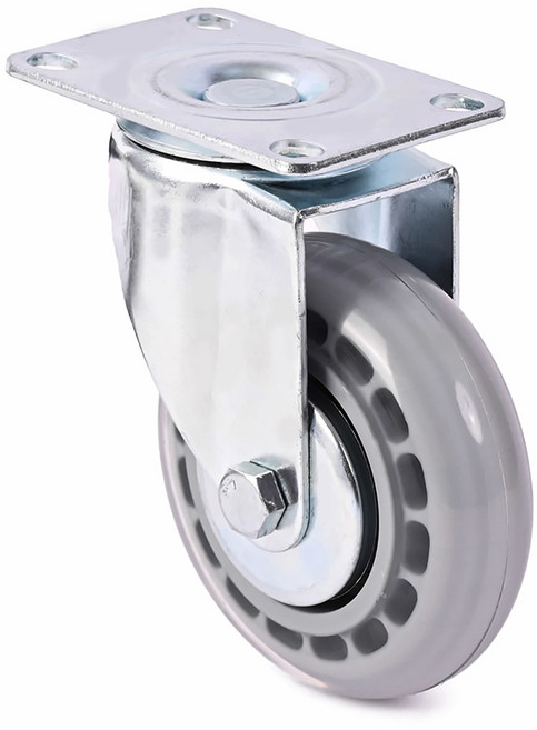 플레이트 타입 바퀴 3 4 5 인치 교체 대차 카트 가구 의자, 1개, 5인치 회전 인라인 투명