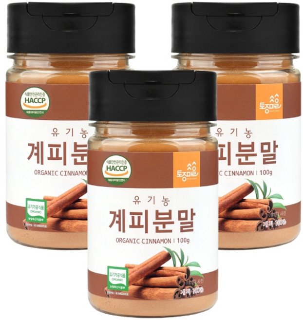 토종마을 [토종마을] 유기농 계피가루 100g x 3병 (총300g), 1박스