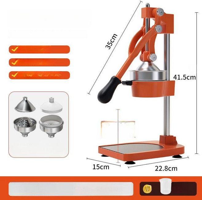 온트렌디 수동착즙기 과즙기 프레스 가정용 과일, 오렌지 플랫 베이스 퀵 릴리스 평평한, 기본 색상