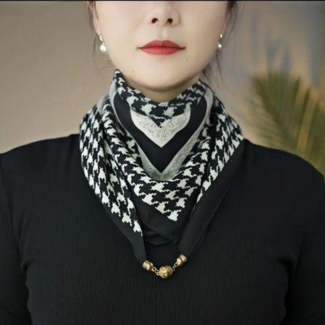 磁吸扣方巾 圍巾圍脖裝飾